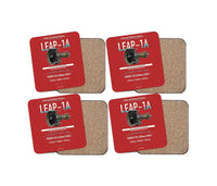 Thumbnail for CFM LEAP-1A design on red 4 pieces set coaster