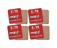 Thumbnail for E-7A Wedgetail design on red 4 pieces set coaster