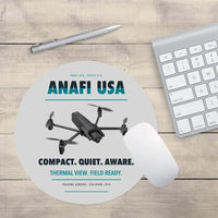 Thumbnail for Parrot ANAFI USA design on light gray round mouse pad
