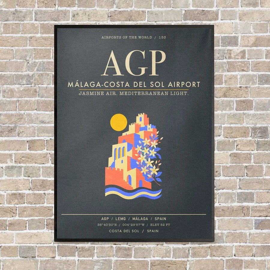 Malaga-Costa del Sol Airport AGP - Canvas Framed - Gray