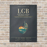 Thumbnail for Long Beach Airport (Daugherty Field) LGB vertical canvas print - no frame - gray background