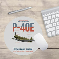 Thumbnail for P-40E Warhawk design on light gray round mouse pad