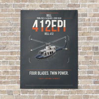 Thumbnail for Bell 412EPI vertical canvas print - no frame - gray background