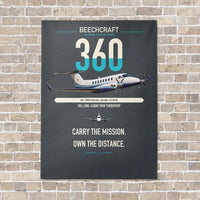 Thumbnail for Beechcraft King Air 360 vertical canvas print - no frame - gray background