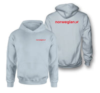 Thumbnail for Norwegian Airlines logo on light blue double side hoodie