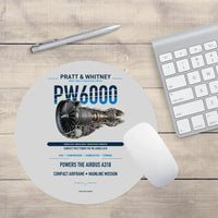 Thumbnail for PW6000 design on light gray round mouse pad