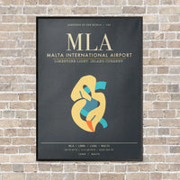 Thumbnail for Malta International Airport MLA - Canvas Framed - Gray