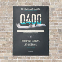 Thumbnail for De Havilland Dash 8-400 vertical canvas print - no frame - gray background