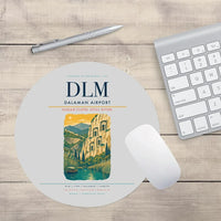 Thumbnail for Dalaman Airport (DLM) design on light gray round mouse pad