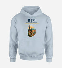 Thumbnail for Bert Mooney Airport (BTM) design on light blue hoodie single-side print