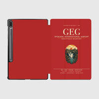 Thumbnail for Spokane International Airport (GEG) design on red samsung tablet tablet case