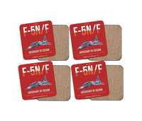 Thumbnail for F-5N F Adversary design on red 4 pieces set coaster