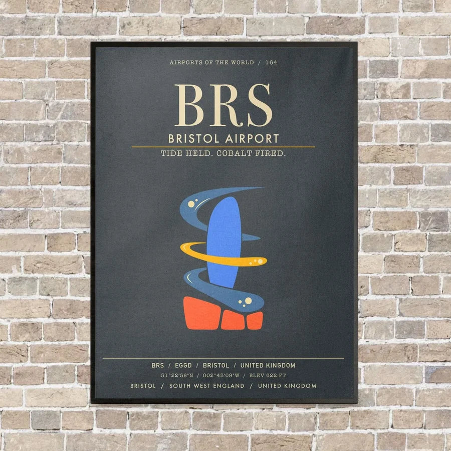 Bristol Airport BRS - Canvas Framed - Gray