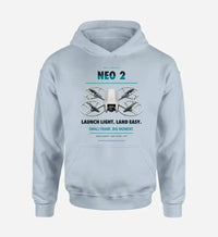 Thumbnail for DJI Neo 2 design on light blue hoodie single side