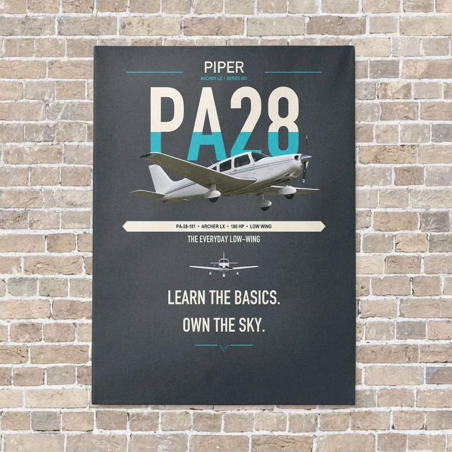 Piper PA-28-181 Archer LX vertical canvas print - no frame - gray background