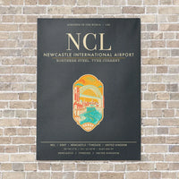 Thumbnail for Newcastle International Airport NCL vertical canvas print - no frame - gray background