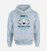Thumbnail for DJI Mini 3 design on light blue hoodie single side