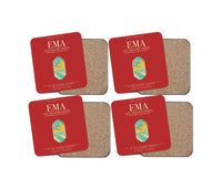 Thumbnail for East Midlands Airport (EMA) design on red 4 pieces set coaster