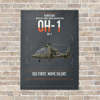 Thumbnail for Kawasaki OH-1 vertical canvas print - no frame - gray background