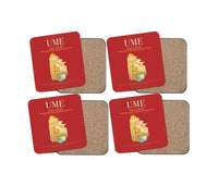 Thumbnail for Umeå Airport (UME) design on red 4 pieces set coaster
