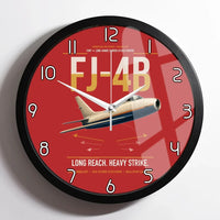 Thumbnail for FJ-4B Fury design on red framed wall clock