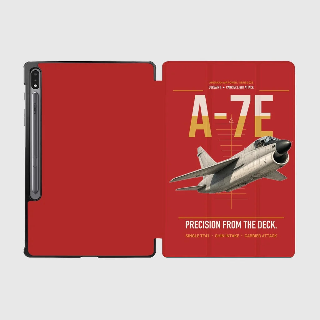 A-7E Corsair II design on red samsung tablet tablet case