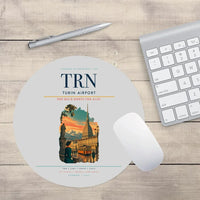Thumbnail for Turin Airport (TRN) design on light gray round mouse pad