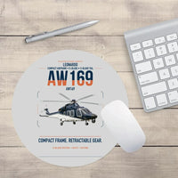 Thumbnail for Leonardo AW169 design on light gray round mouse pad