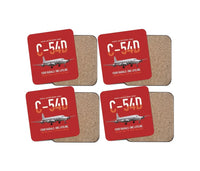 Thumbnail for C-54D Skymaster design on red 4 pieces set coaster