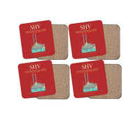 Thumbnail for Shreveport Regional Airport (SHV) design on red 4 pieces set coaster