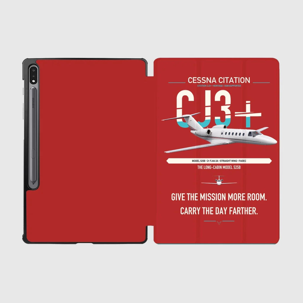 Cessna Citation CJ3+ design on red samsung tablet tablet case