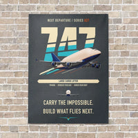 Thumbnail for Boeing 747-400 Dreamlifter vertical canvas print - no frame - gray background