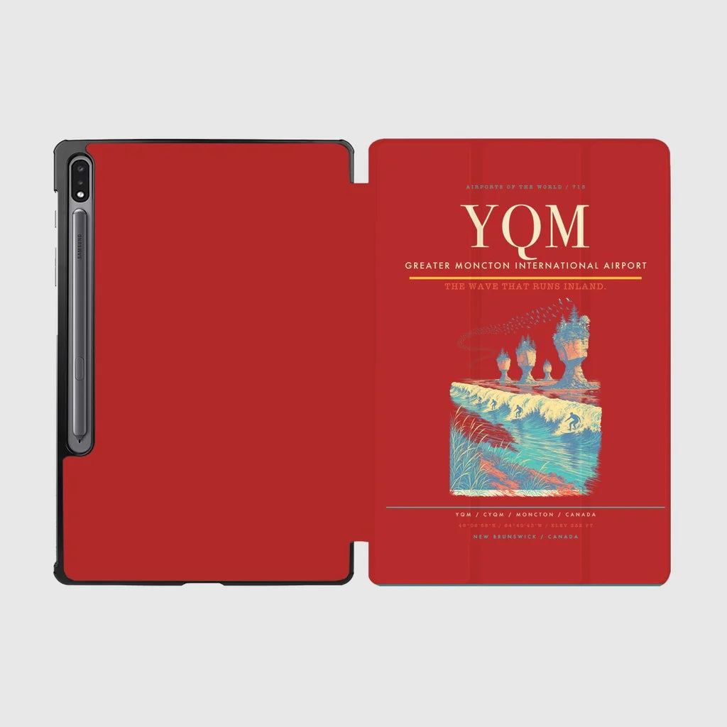 Greater Moncton International Airport (YQM) design on red samsung tablet tablet case