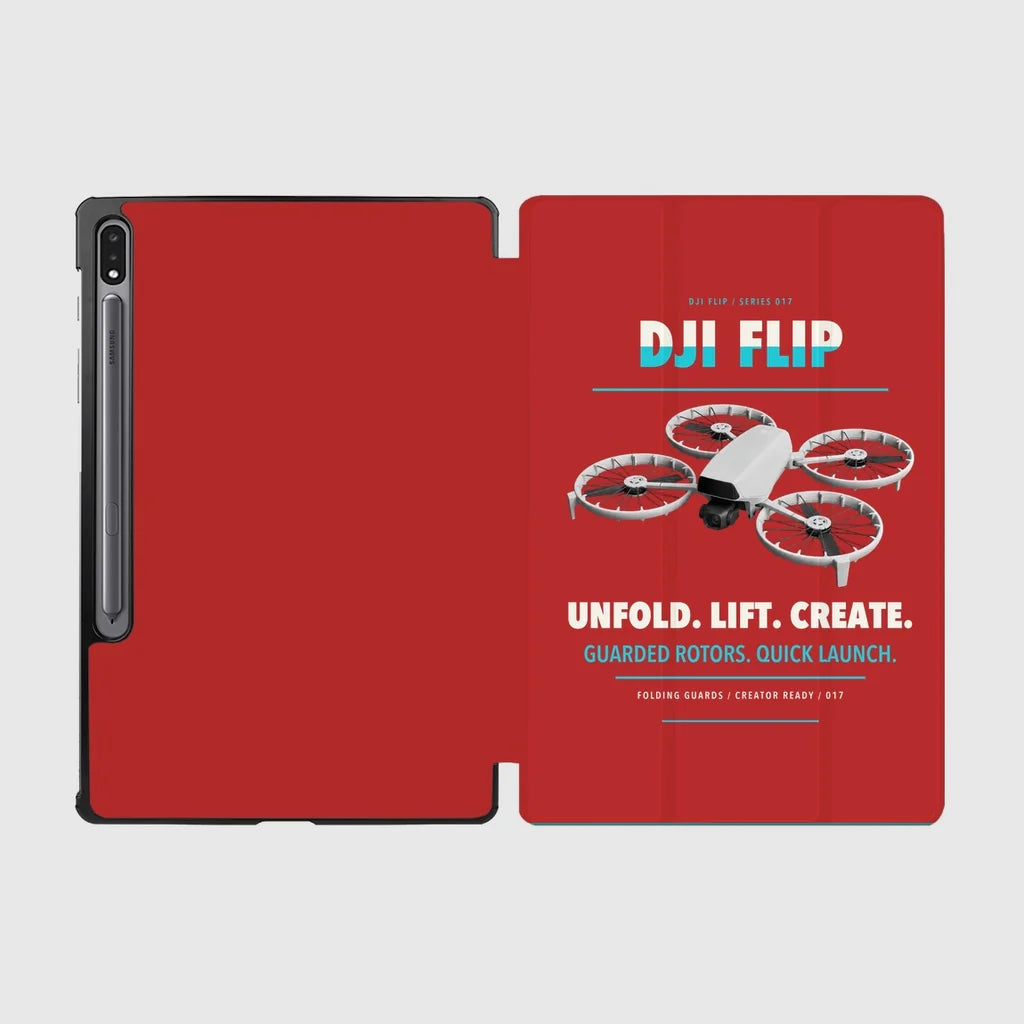 DJI Flip design on red samsung tablet tablet case