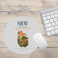 Thumbnail for Sibu Airport (SBW) design on light gray round mouse pad