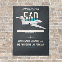 Thumbnail for Cessna Citation 560 - Citation V vertical canvas print - no frame - gray background