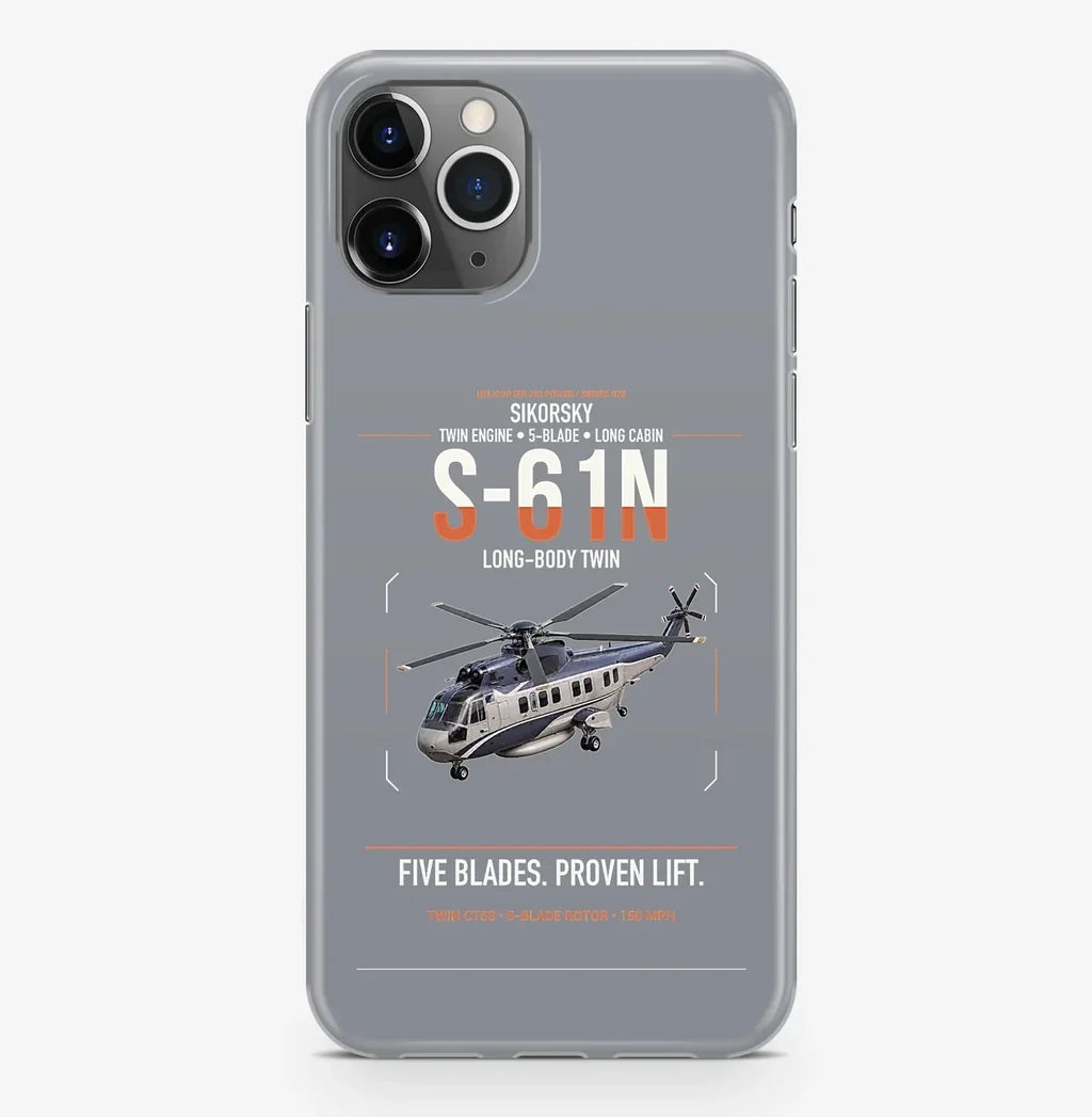 Sikorsky S-61N design on gray magsafe iphone case, for iPhone Pro Max