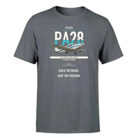 Thumbnail for Piper PA-28 Cherokee design on gray t-shirt, single-side print