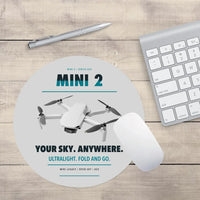 Thumbnail for DJI Mini 2 design on light gray round mouse pad