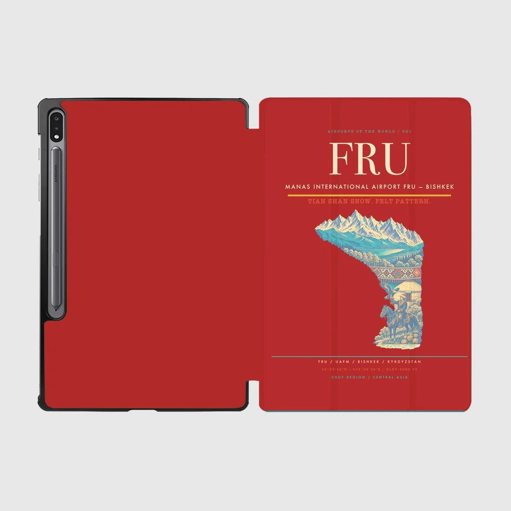 Manas International Airport (FRU) design on red samsung tablet tablet case