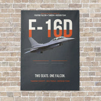 Thumbnail for F-16D Fighting Falcon Two Seats One Falcon vertical canvas print - no frame - gray background