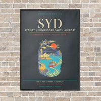 Thumbnail for Sydney Kingsford Smith Airport SYD - Canvas Framed - Gray