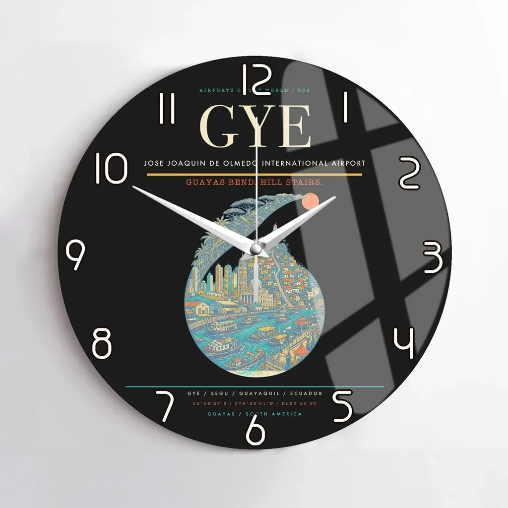 Jose Joaquin de Olmedo International Airport GYE Wall-Clock No-Frame - Black