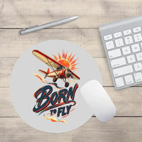 Thumbnail for Born To Fly V2 design on light gray round mouse pad