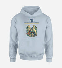 Thumbnail for Pocatello Regional Airport (PIH) design on light blue hoodie single-side print