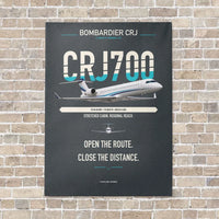 Thumbnail for Bombardier CRJ700 vertical canvas print - no frame - gray background