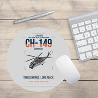 Thumbnail for Leonardo CH-149 Cormorant design on light gray round mouse pad