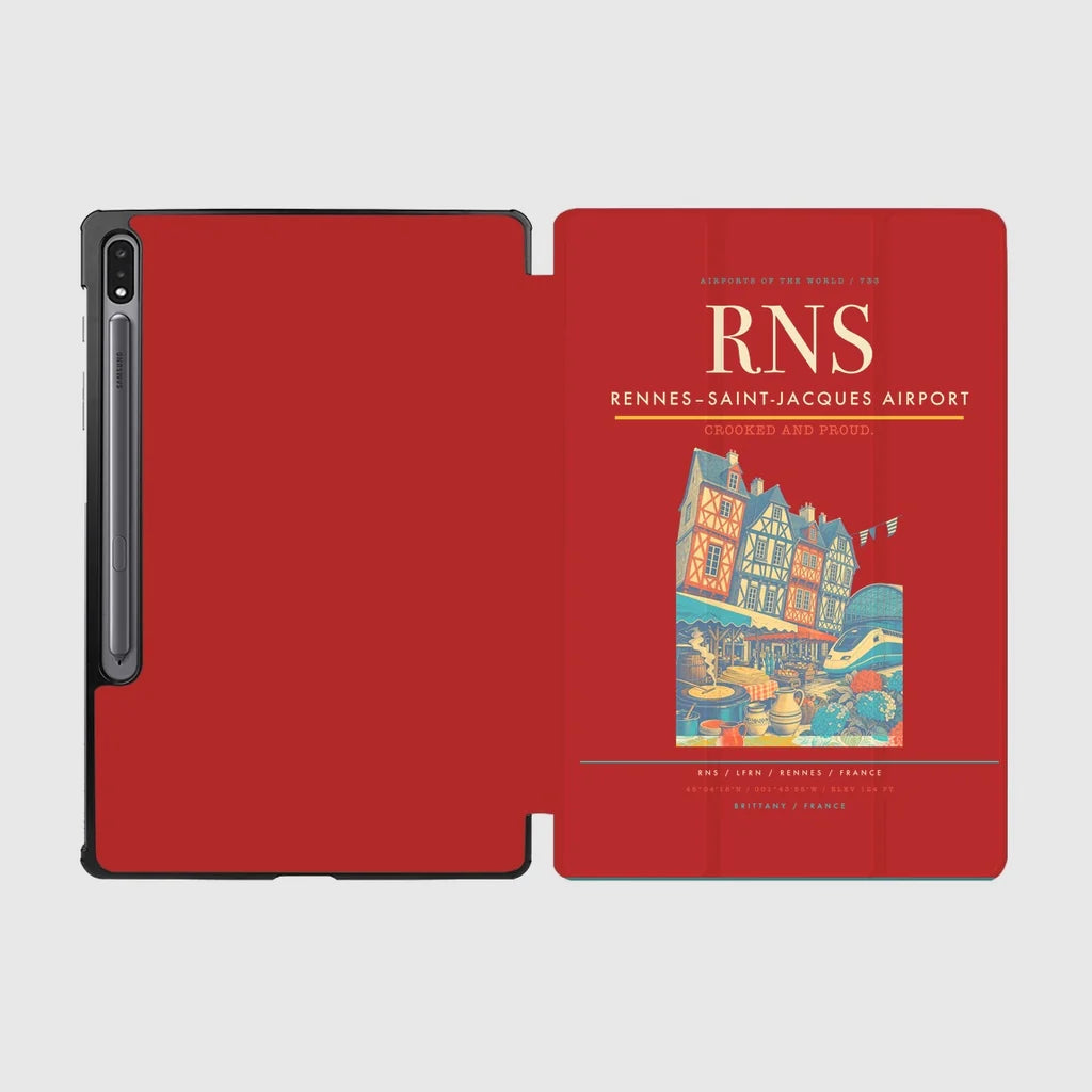 Rennes–Saint-Jacques Airport (RNS) design on red samsung tablet tablet case