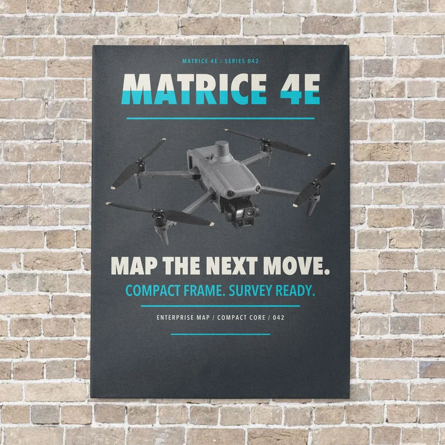 DJI Matrice 4E vertical canvas print - no frame - gray background
