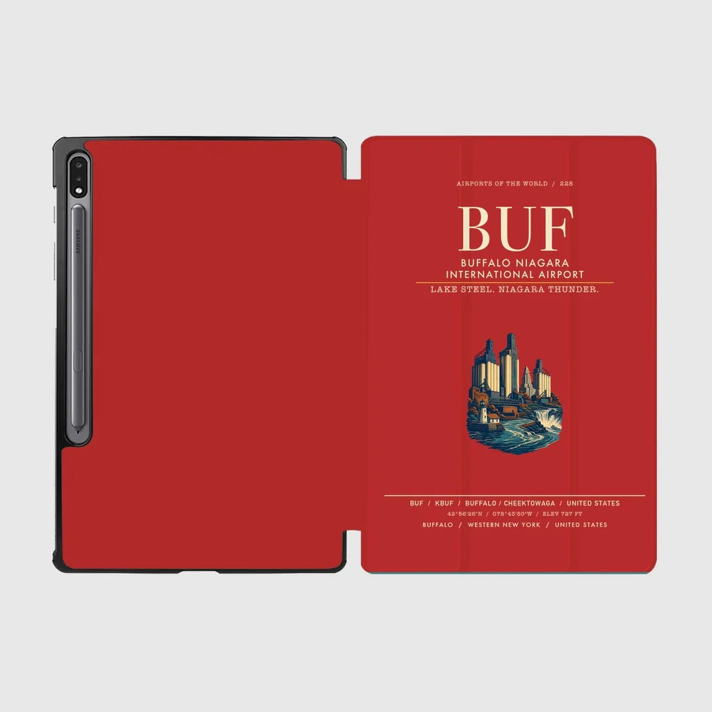 Buffalo Niagara International Airport (BUF) design on red samsung tablet tablet case